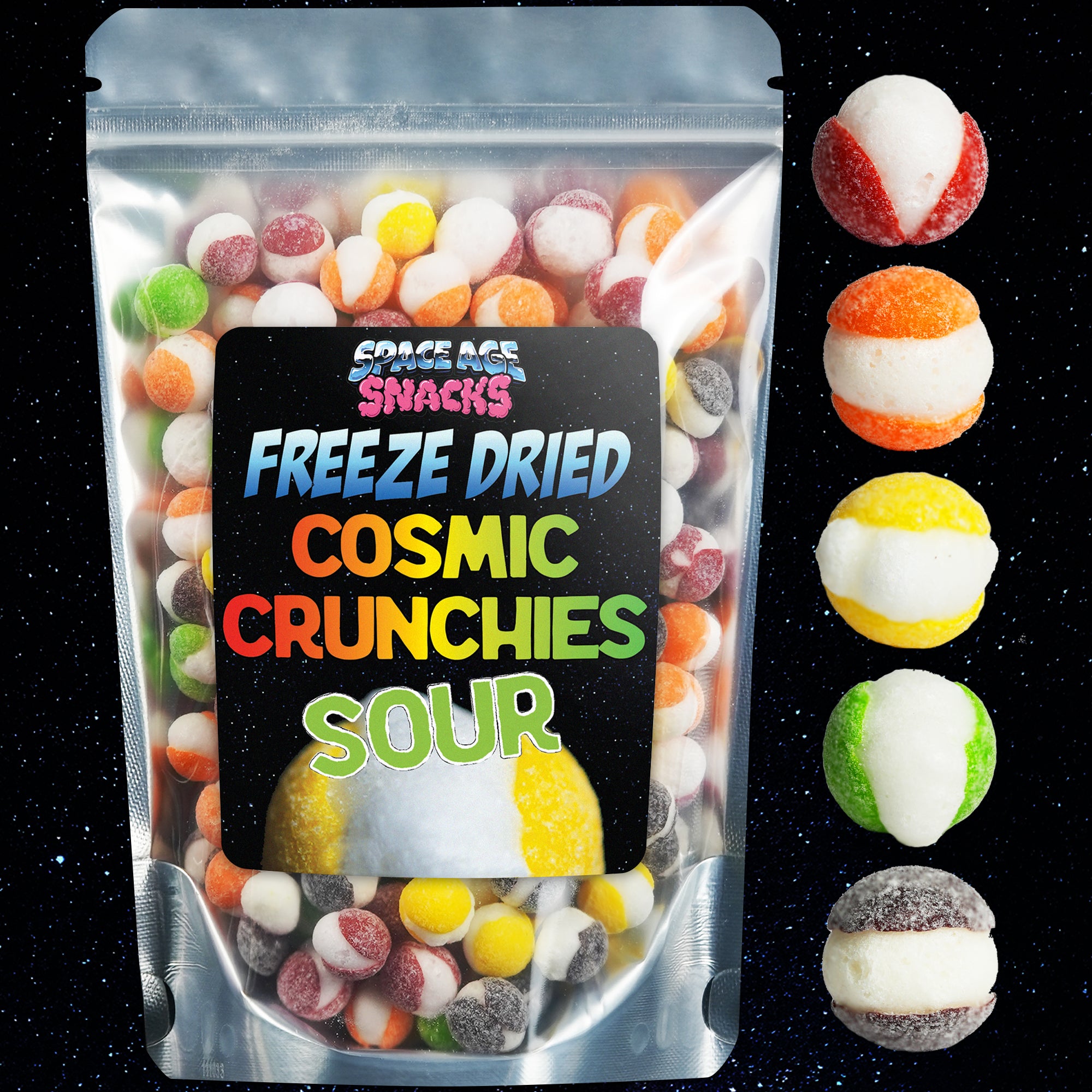 Freeze Dried Sour Cosmic Crunchies Candy