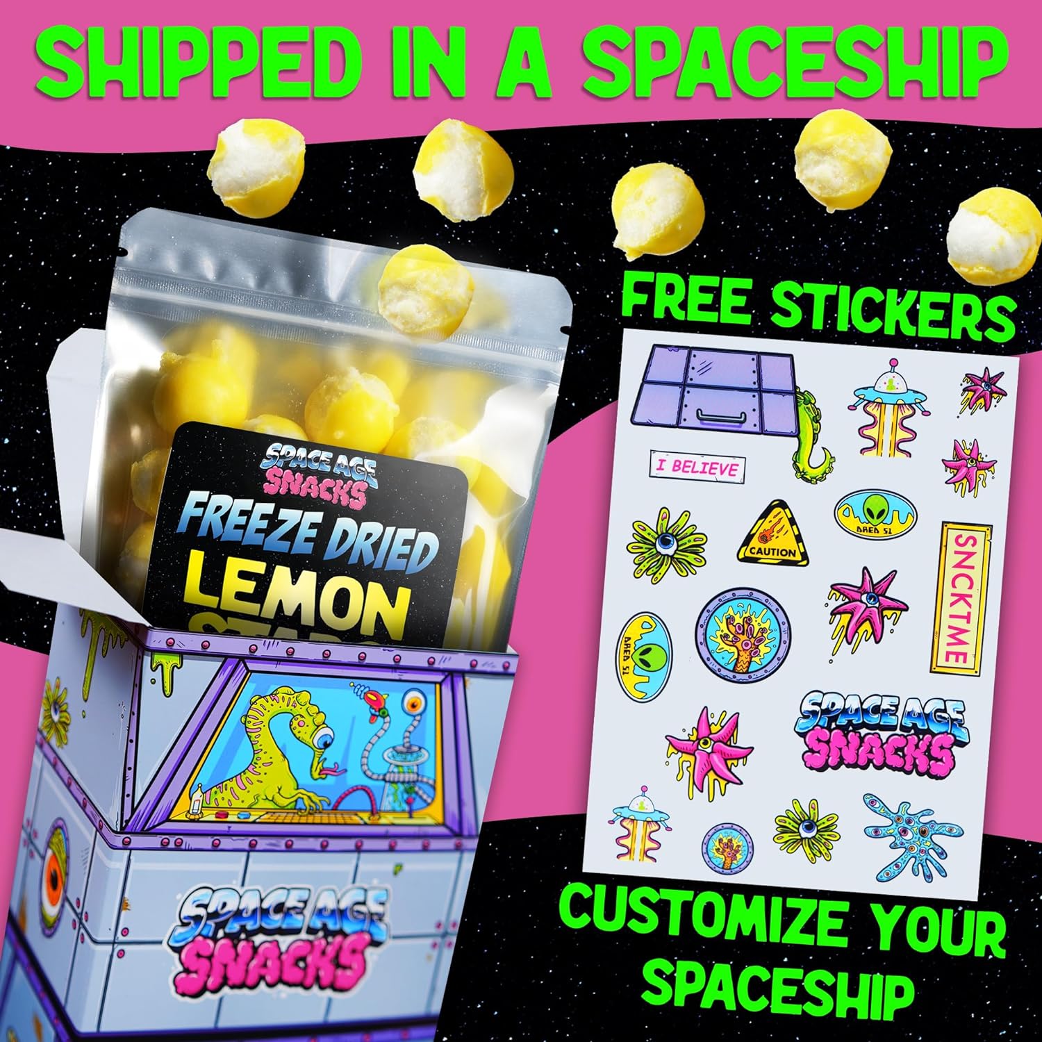 Freeze Dried Lemon Stars Candy