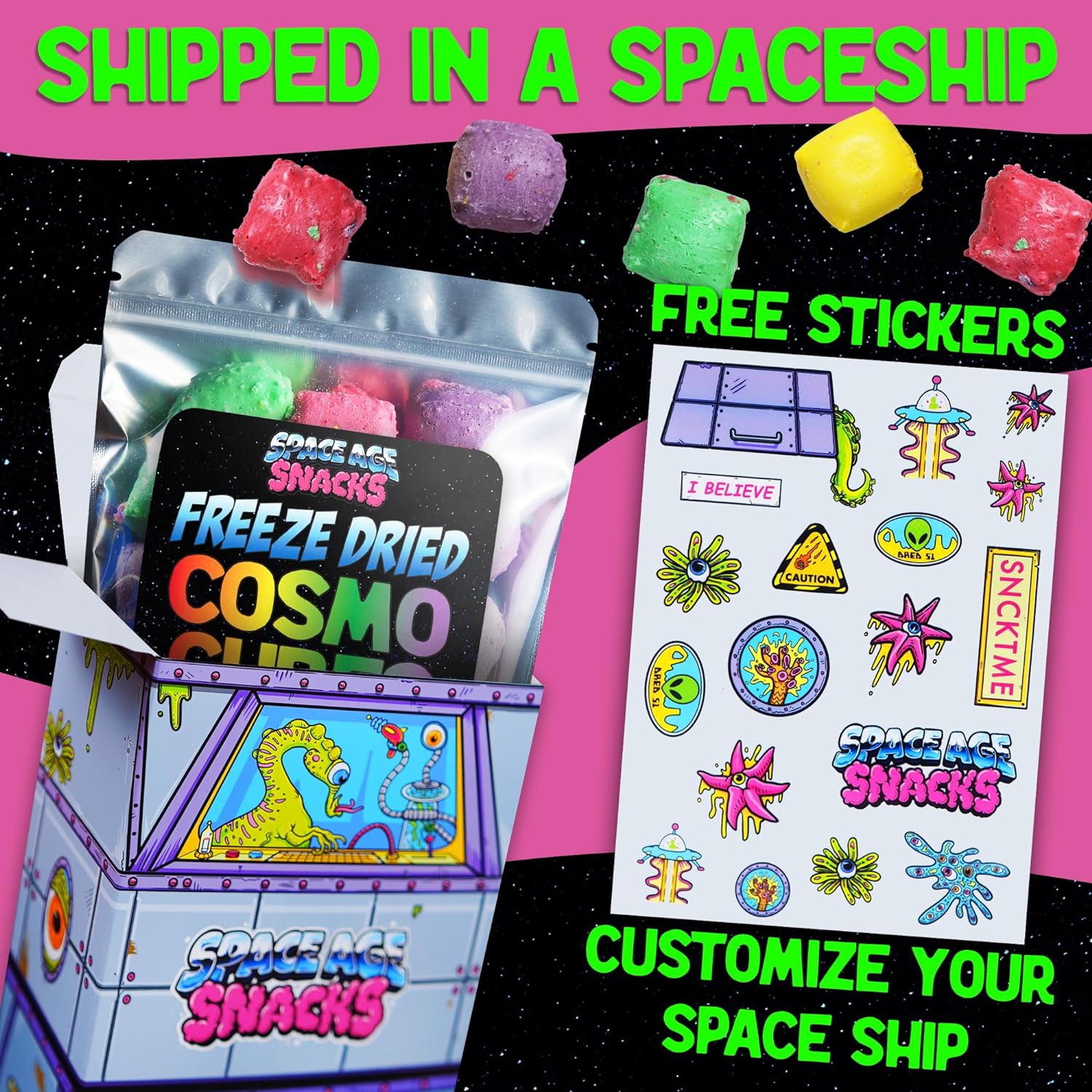 Freeze Dried Now and Later Cosmo Cubes Candy