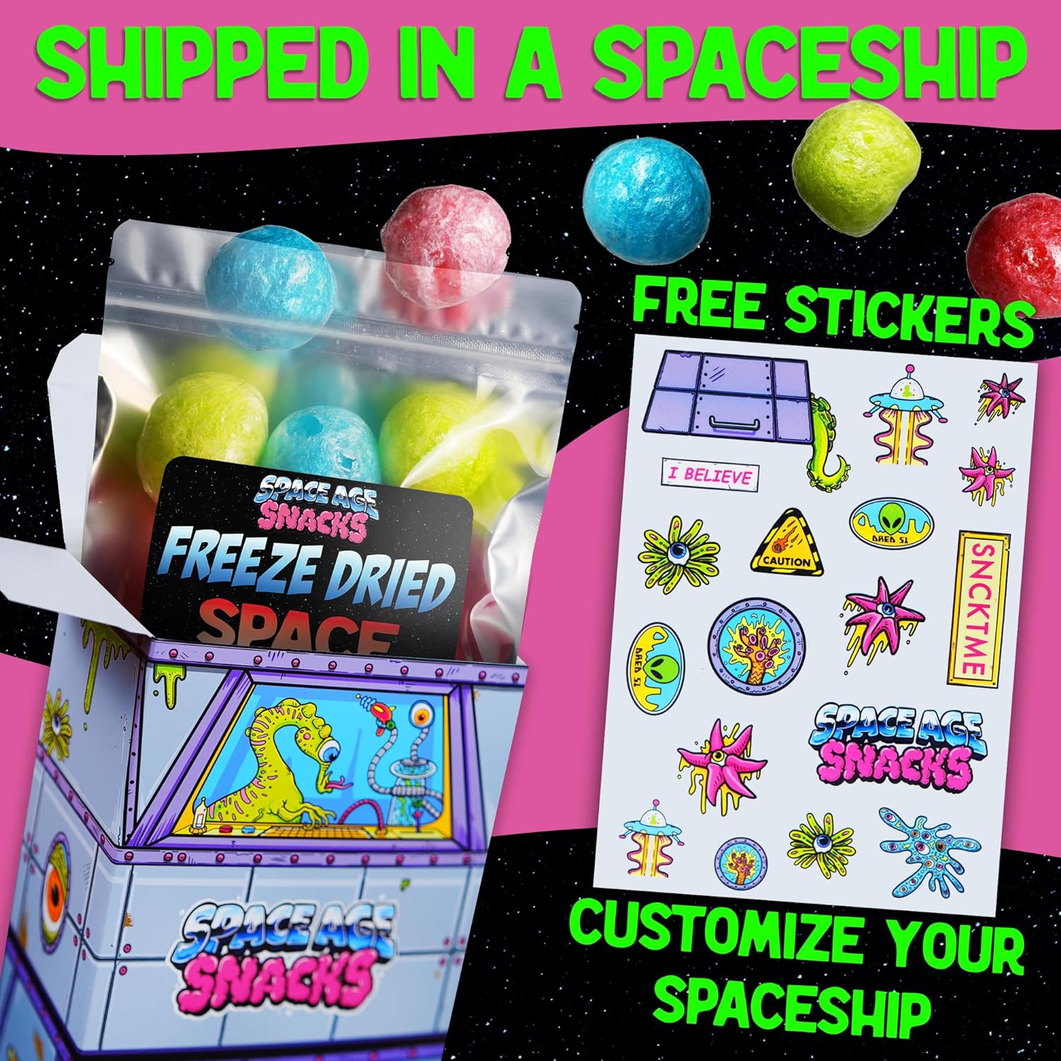 Freeze Dried Space Balls Candy