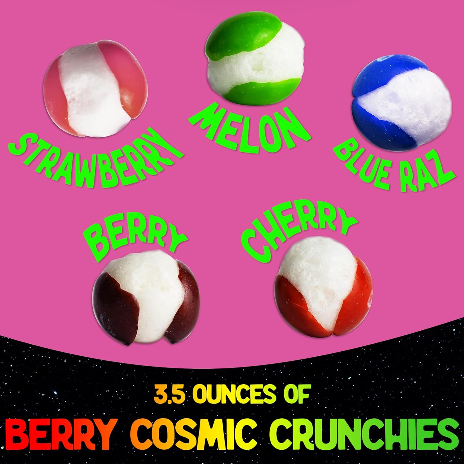 2 Pack Freeze Dried Candy Lemon Stars and Lemon Berry Cosmic Crunchies