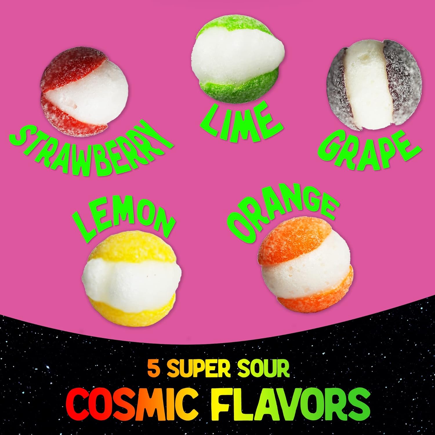 Freeze Dried Sour Cosmic Crunchies Candy