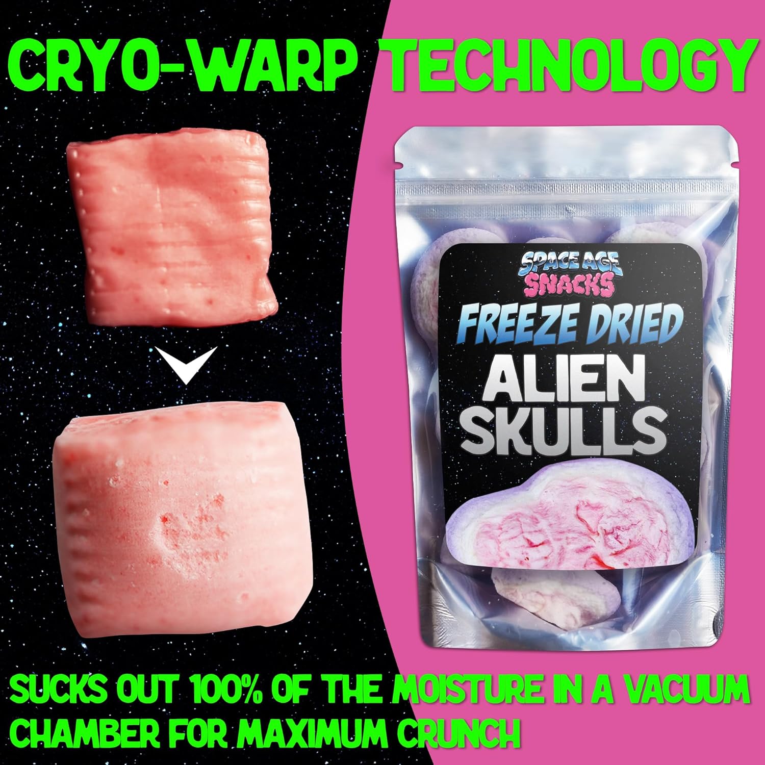 Freeze Dried Alien Skulls Candy – Space Age Snacks