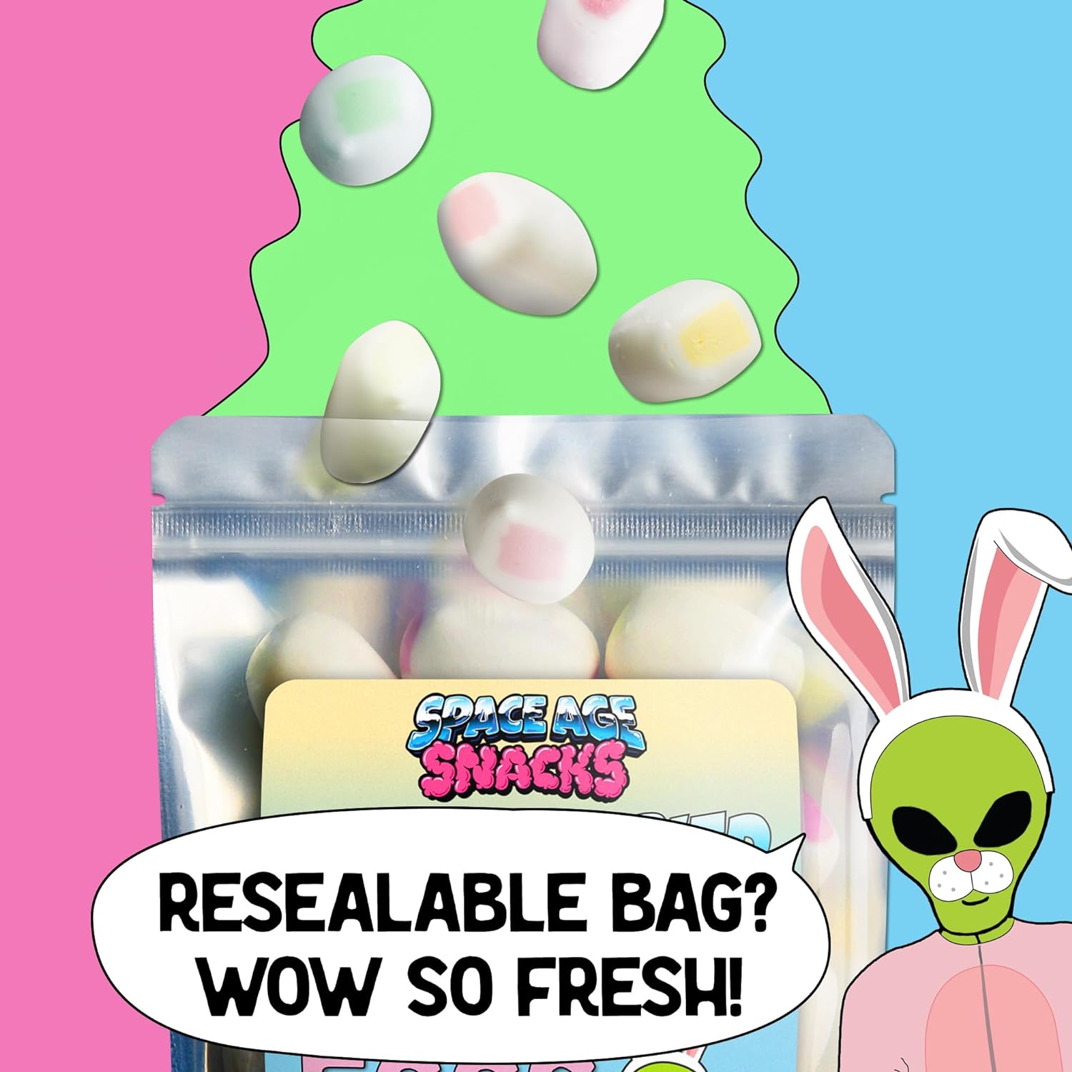 Freeze Dried Easter Eggs Candy Hi Chews - 3 Ounces