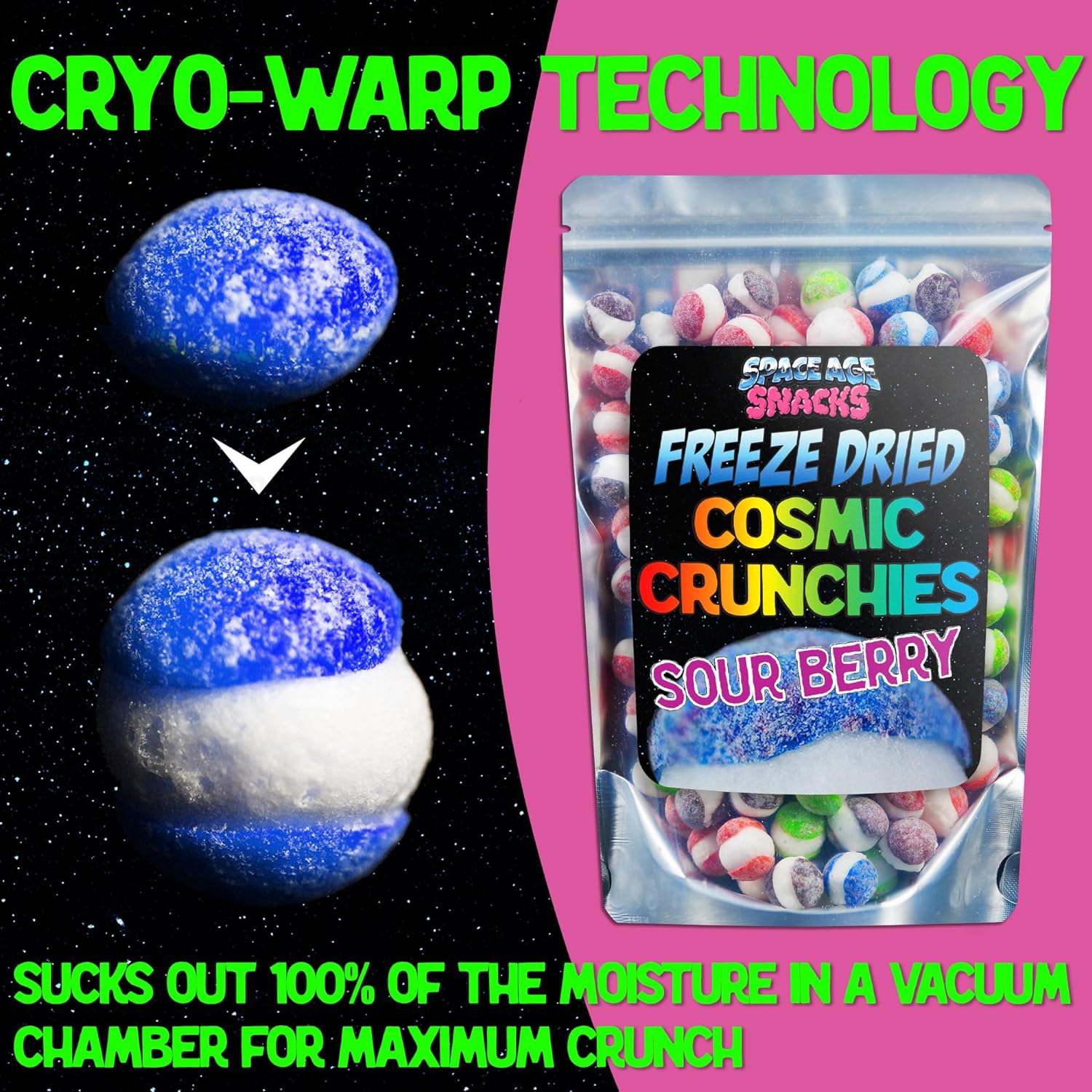 Freeze Dried Sour Berry Cosmic Crunchies Candy – Space Age Snacks