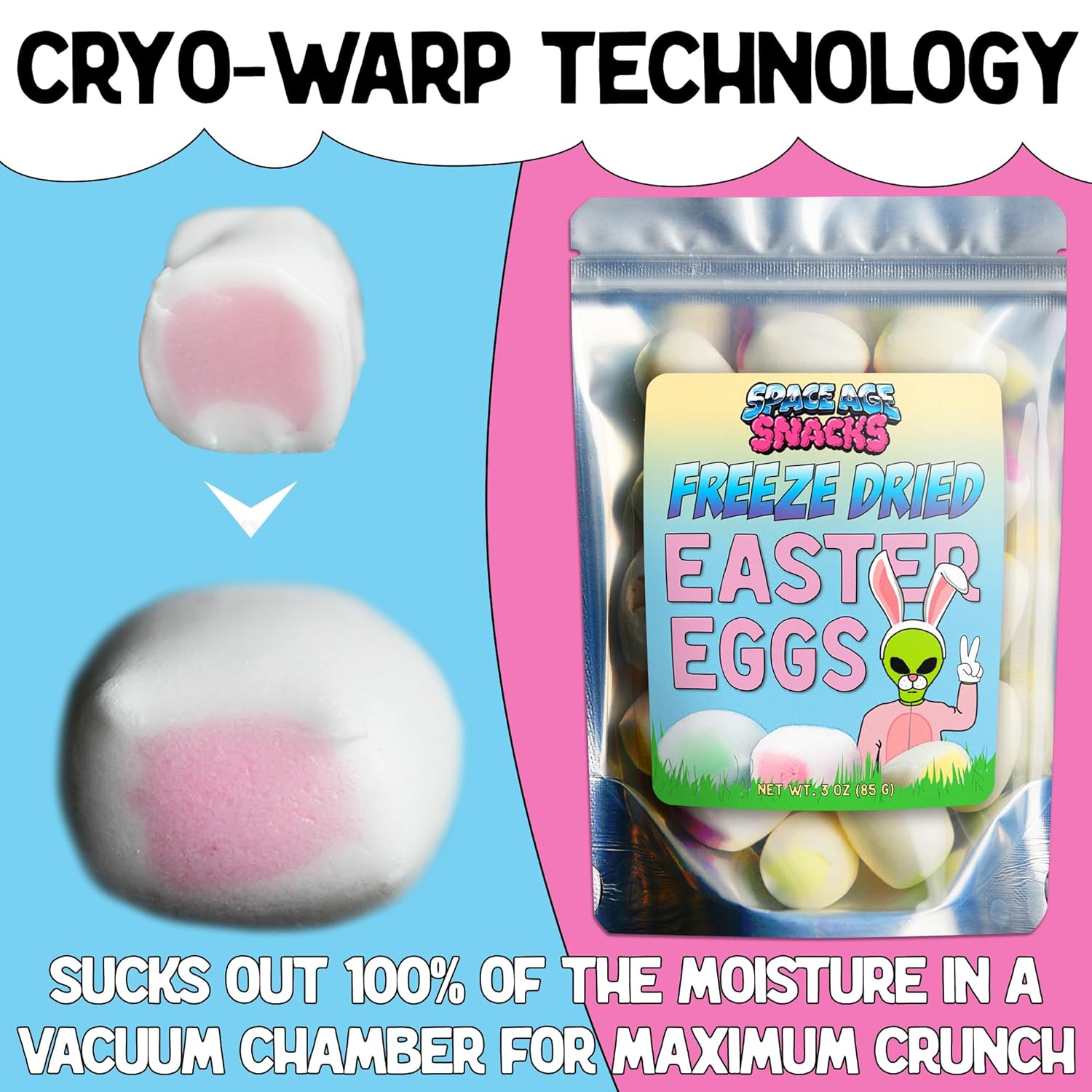 Freeze Dried Easter Eggs Candy Hi Chews - 3 Ounces