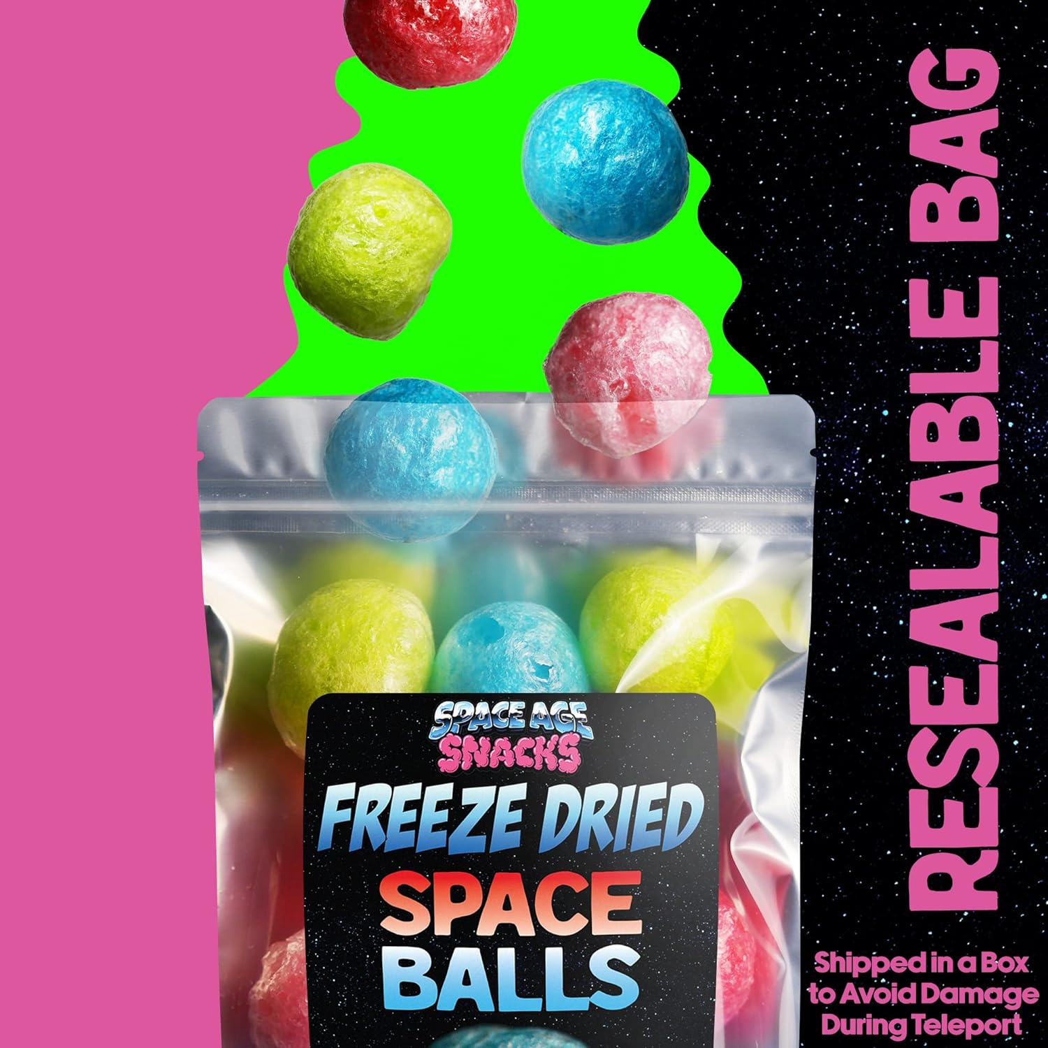 2 Pack Freeze Dried Space Balls and Alien Eggs Clusters Candy