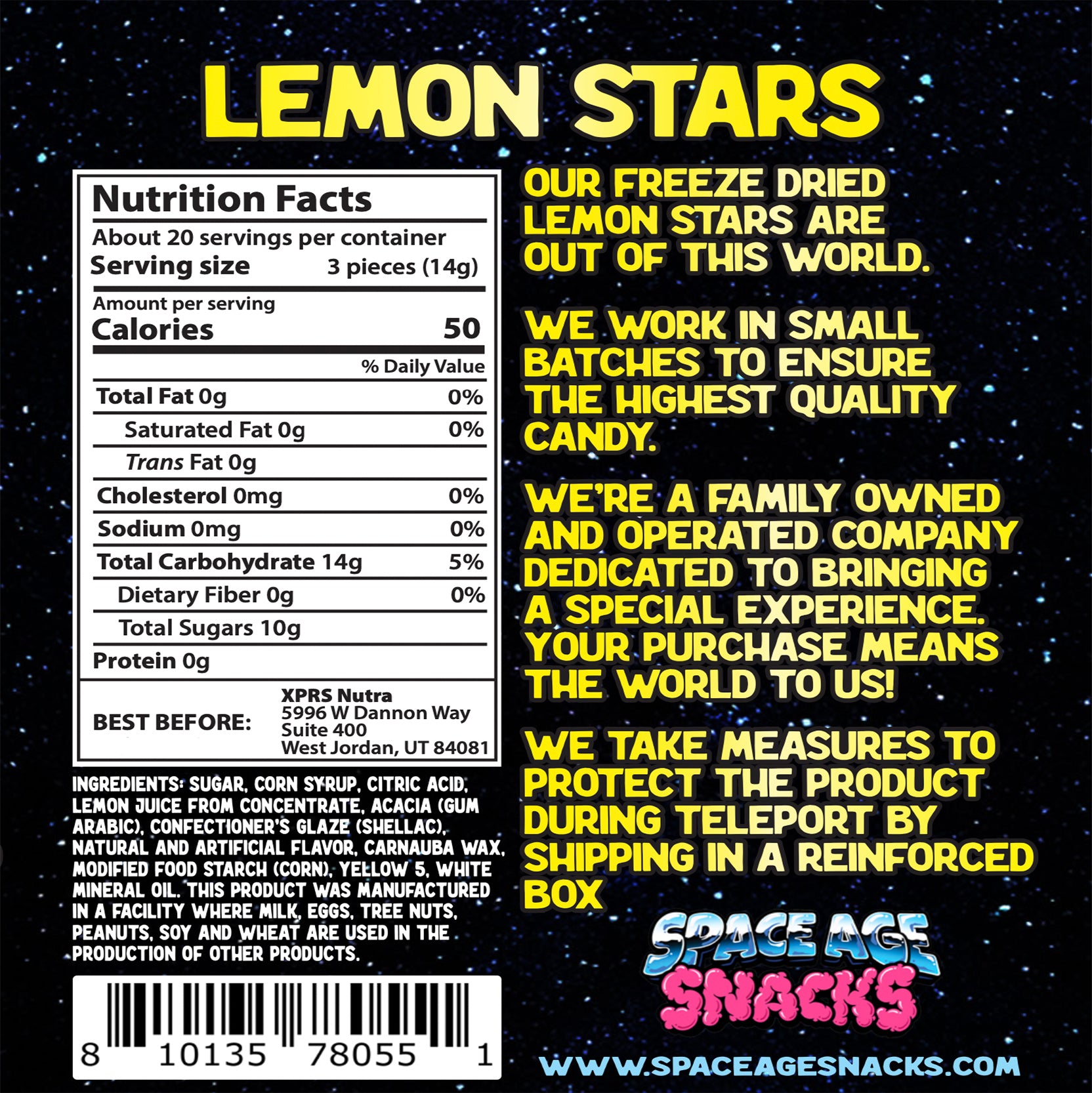 Freeze Dried Lemon Stars Candy