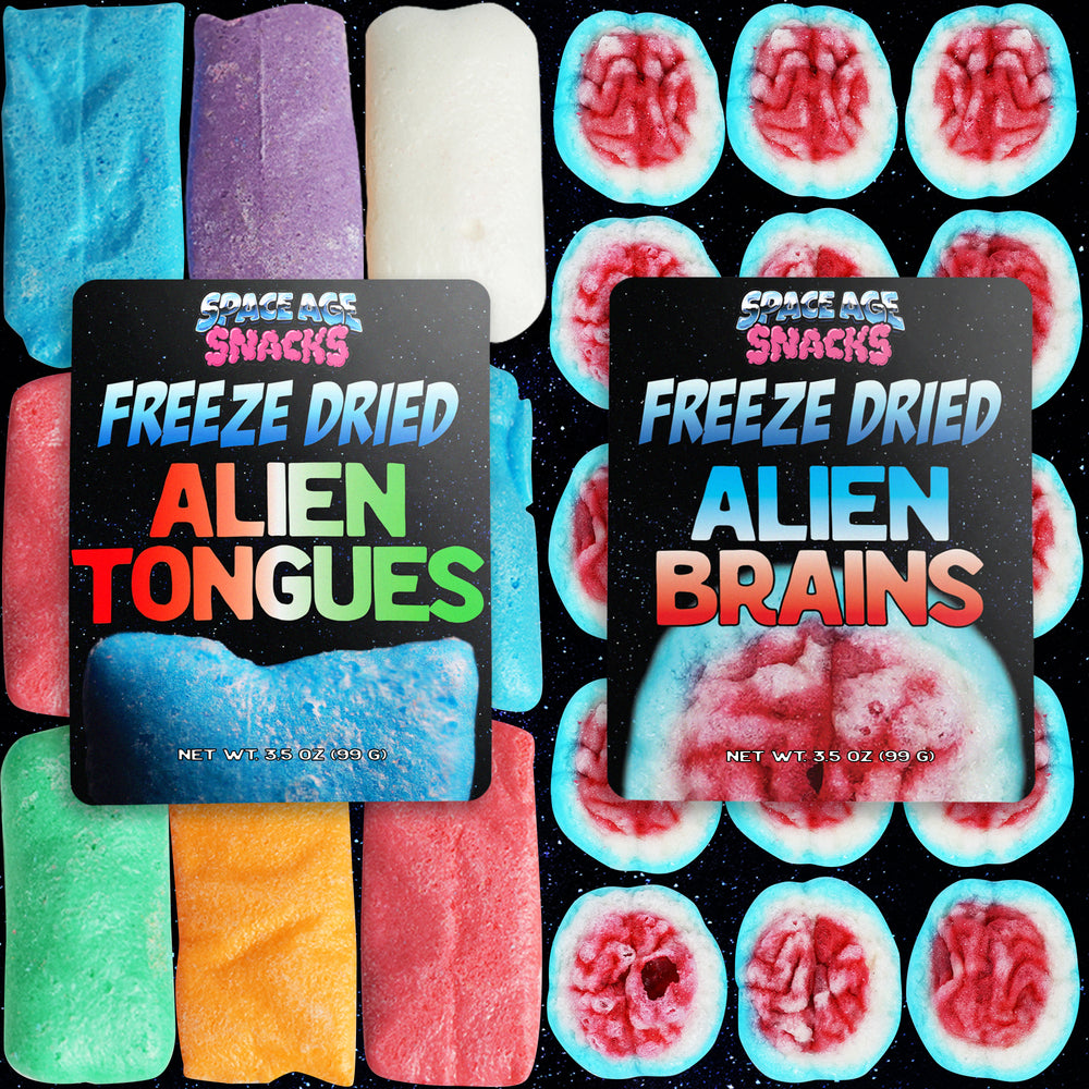 2 Pack Freeze Dried Candy Variety Pack - Alien Tongues and Alien Brains - Airheads
